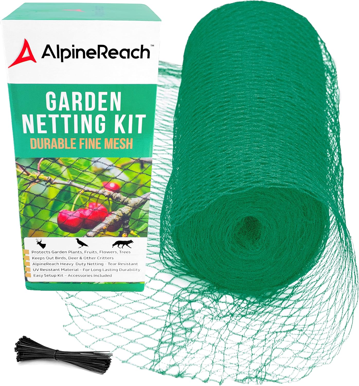 AlpineReach Garden Bird Netting Kit 4.5m x 9m Green